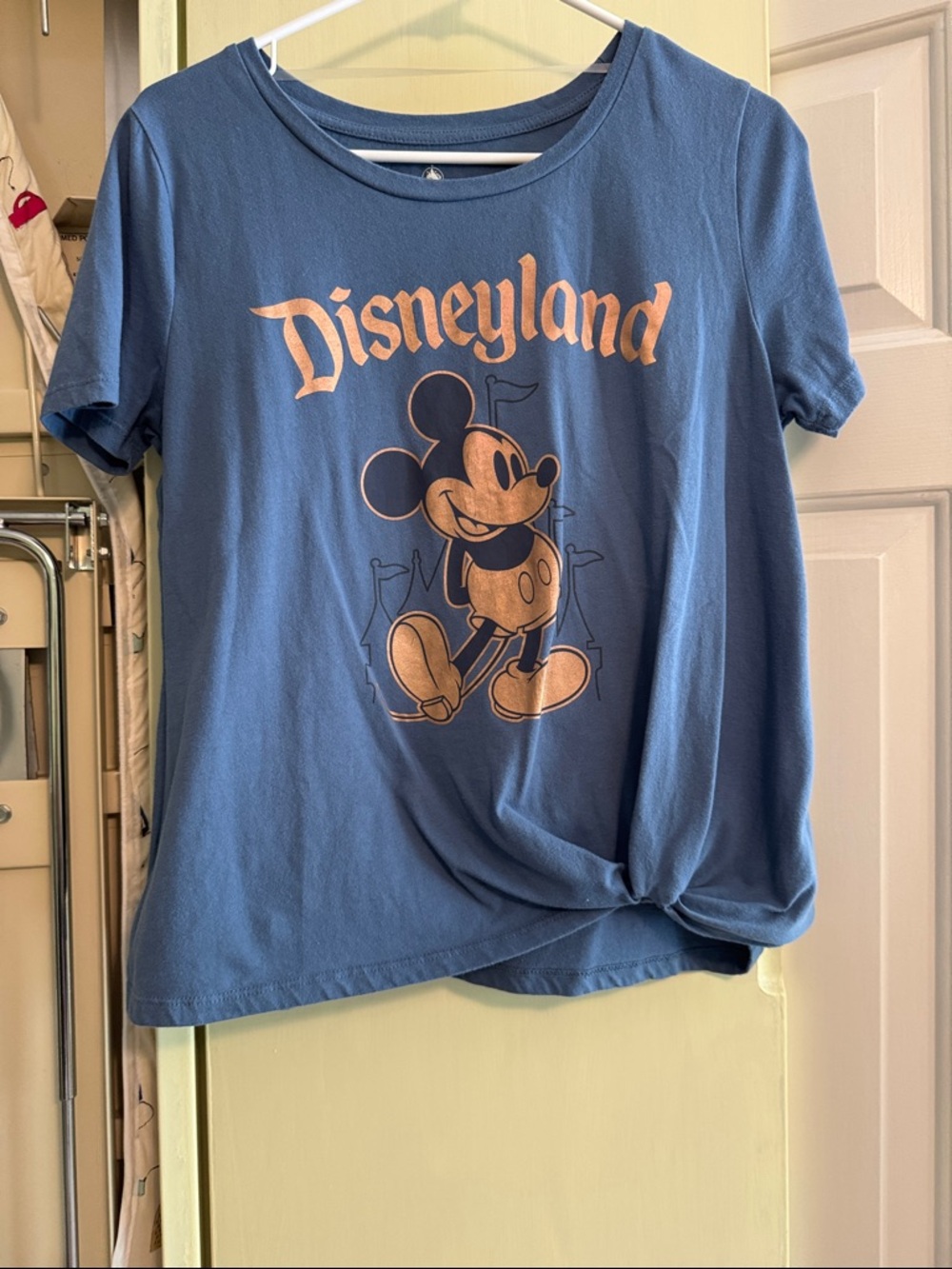 Disney Blue Short-Sleeve Mickey Disneyland Tee with iridescent, graphic